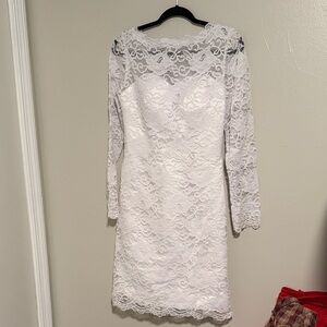 Amazon White Lace Long Sleeve Dress